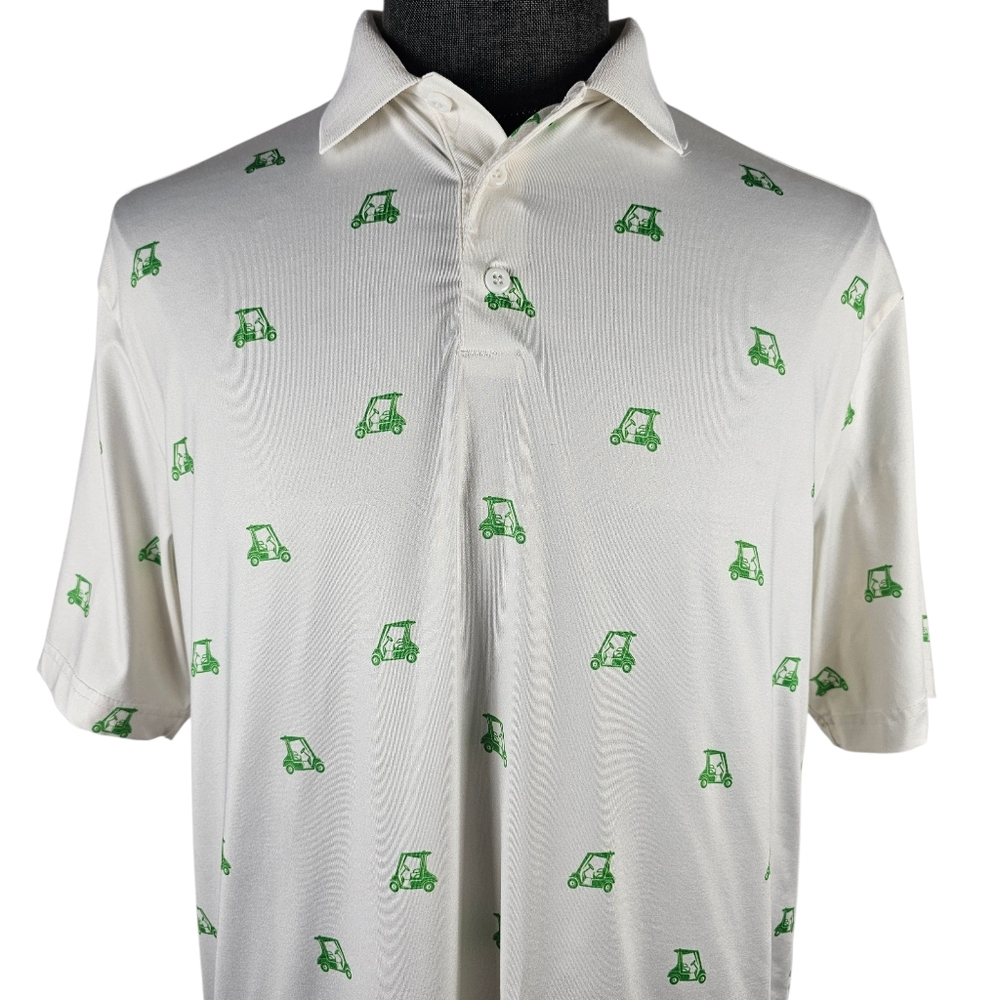 Three Sixty Six Men's Poly Blend Patterned Polo Casual Sport Size L